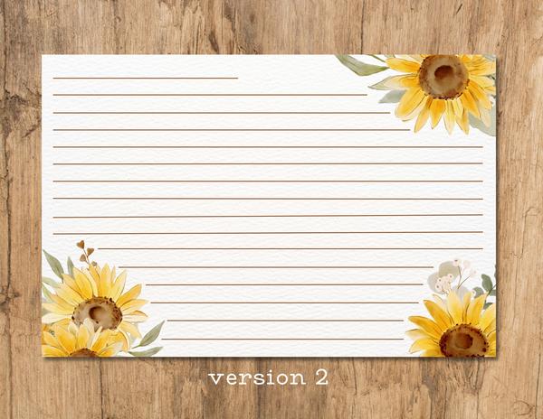 floral recipe cards