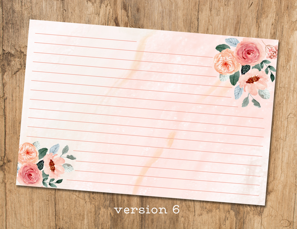 floral recipe cards