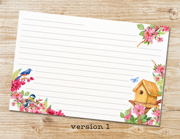 birds recipe cards