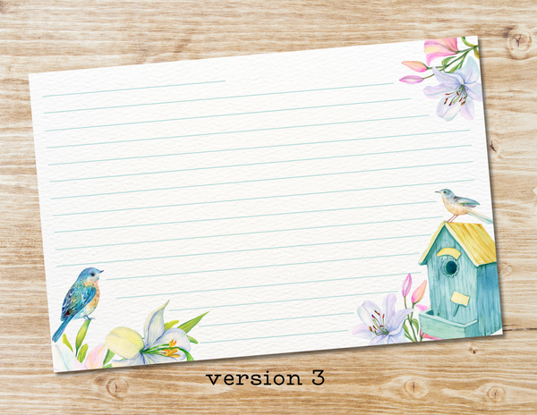 birds recipe cards