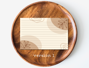 minimalist recipe cards
