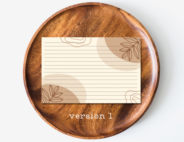 minimalist recipe cards