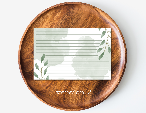 minimalist recipe cards
