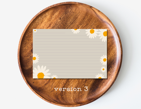 minimalist recipe cards