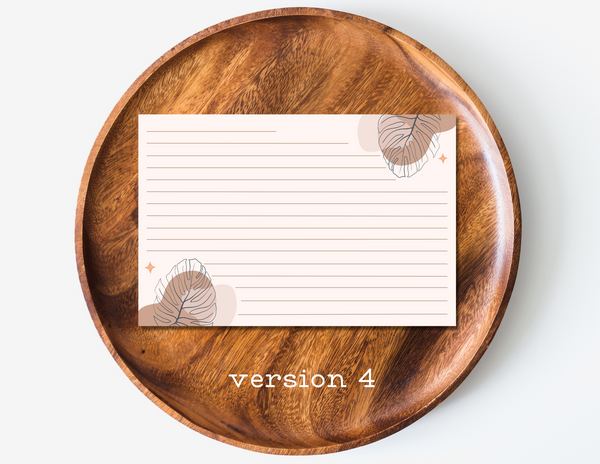 minimalist recipe cards