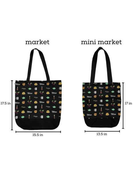 birds & flowers market bag