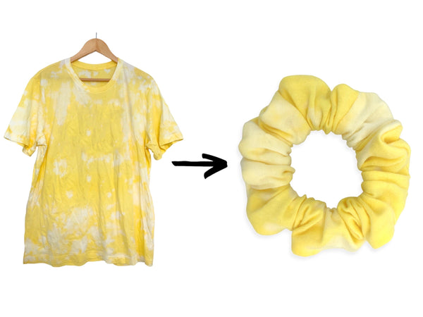 yellow tie dye scrunchie