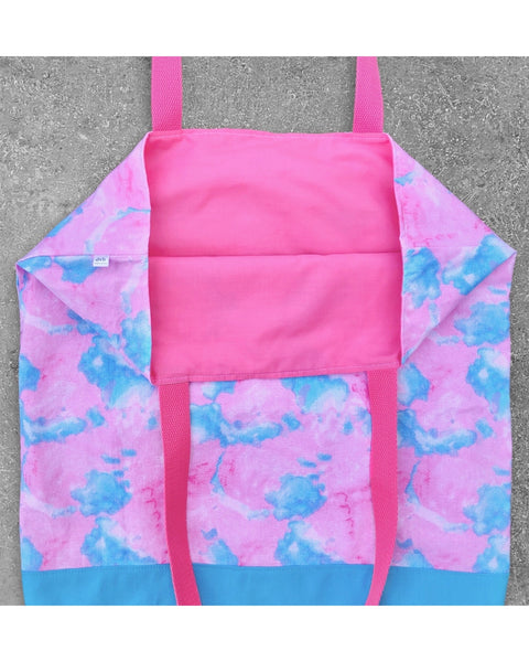 blue & pink market bag