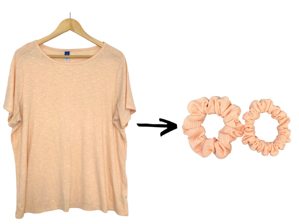 peach ribbed scrunchie