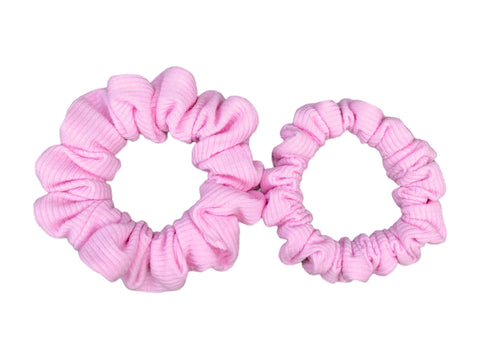 pink ribbed scrunchie