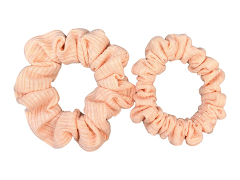 peach ribbed scrunchie