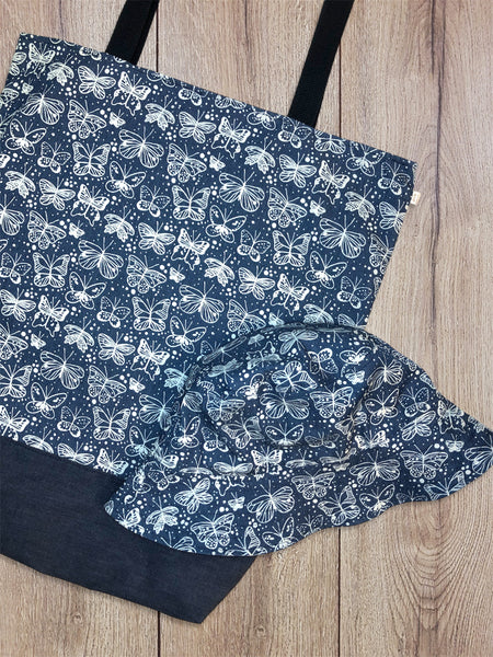 butterfly denim market bag