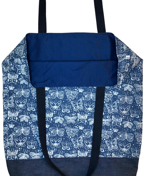 butterfly denim market bag