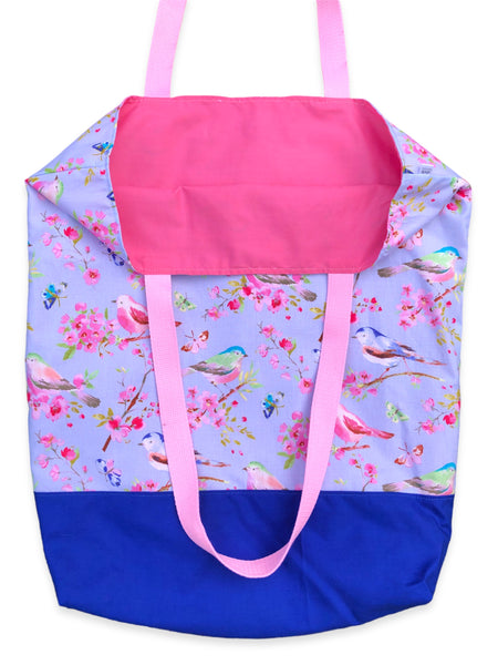 birds & flowers market bag