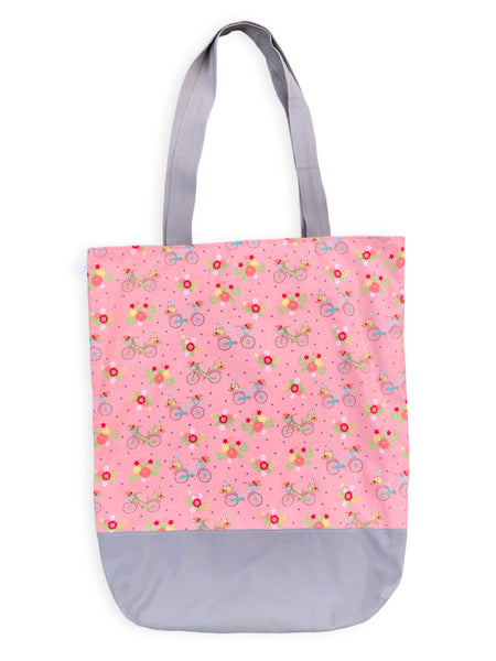 pink bikes market bag