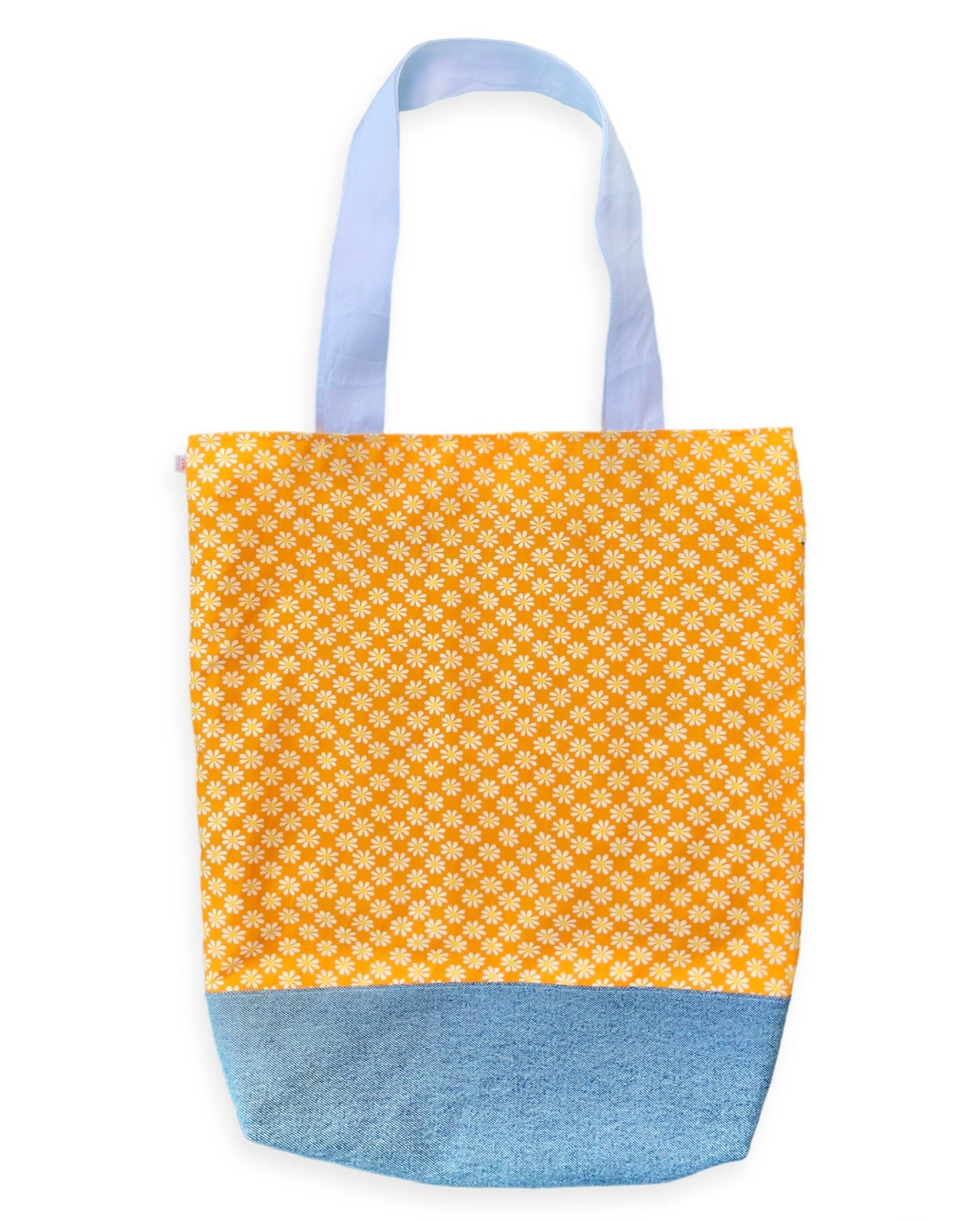 orange floral market bag