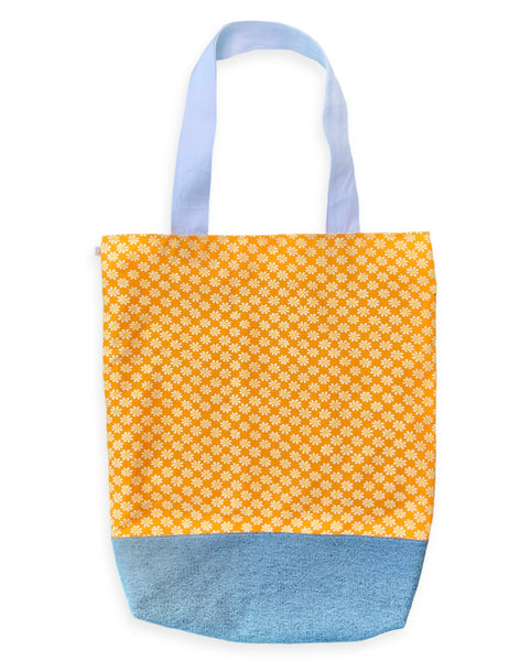 orange floral market bag