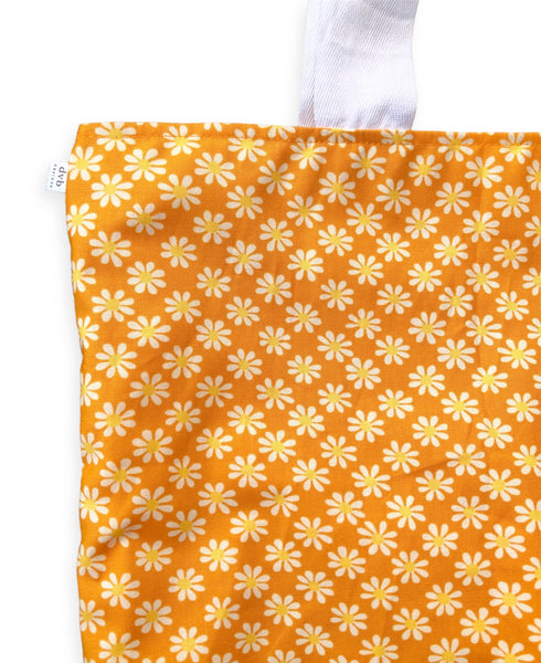 orange floral market bag