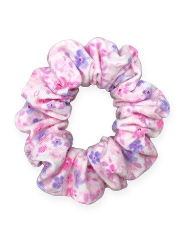 pink floral scrunchie