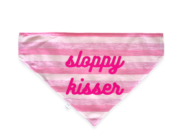 pink stripe pet bandana