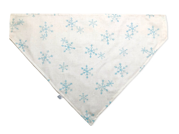 blue & beige snowflake pet bandana