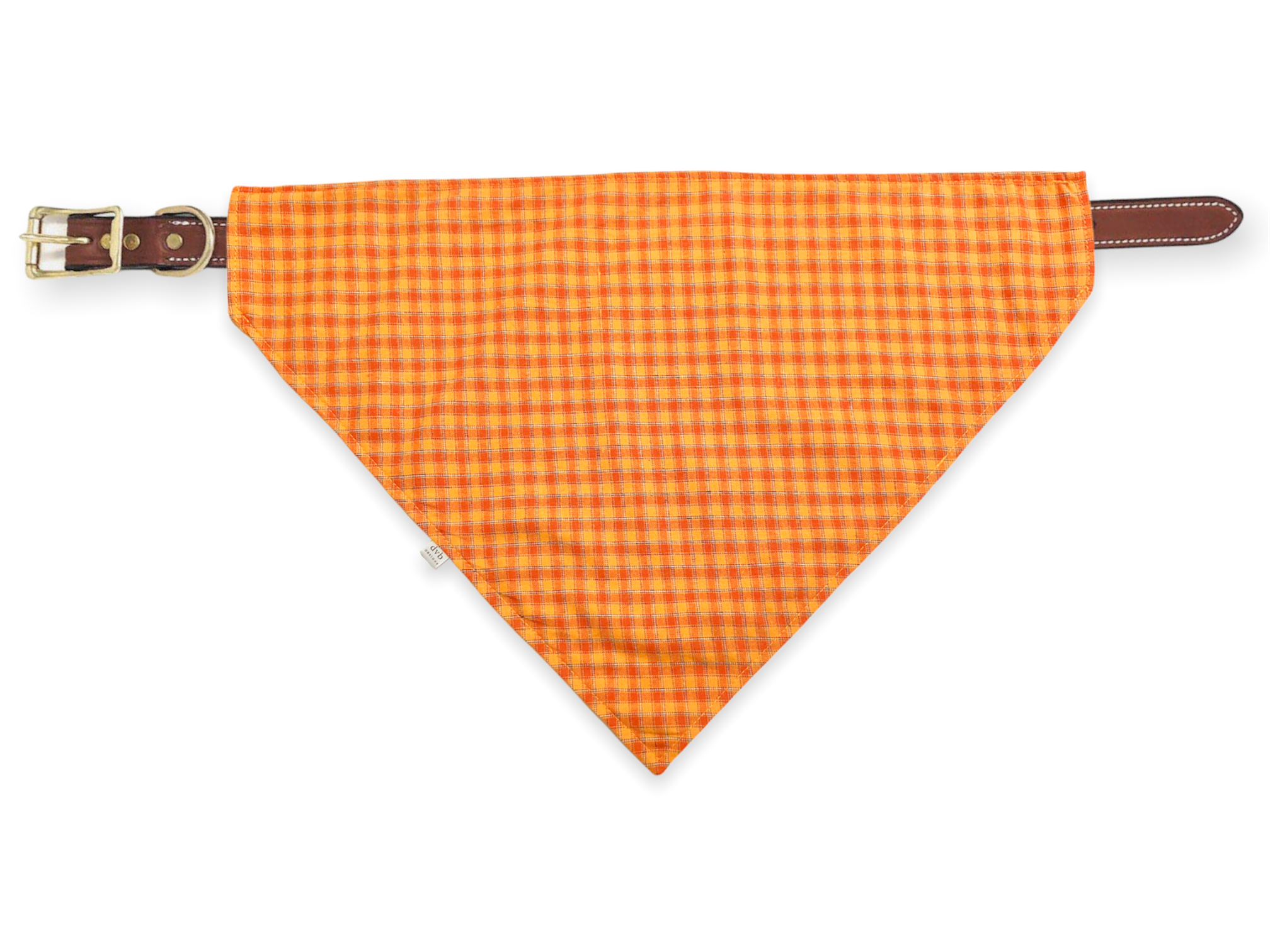 orange plaid pet bandana