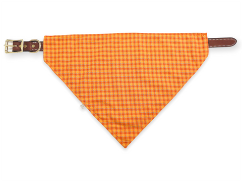 orange plaid pet bandana