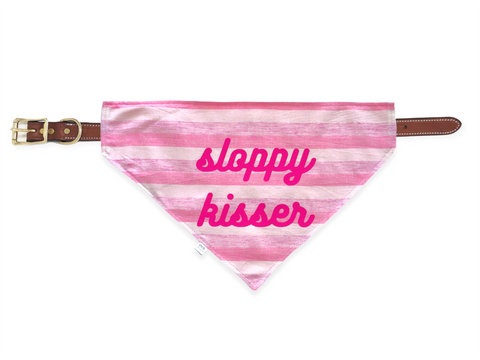 pink stripe pet bandana