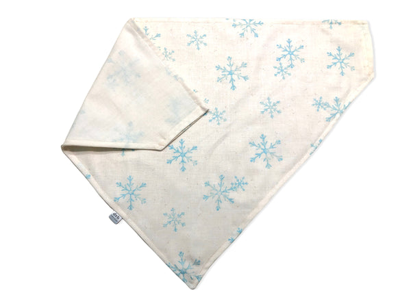 blue & beige snowflake pet bandana