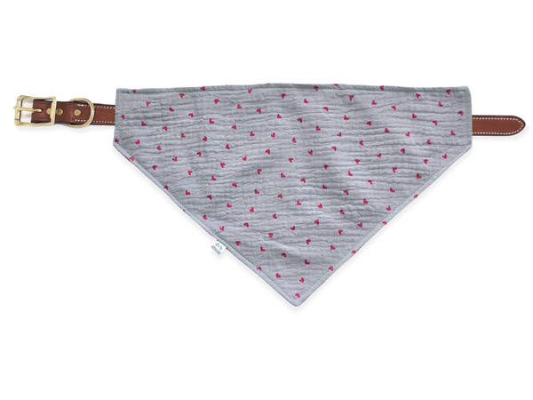 grey hearts pet bandana