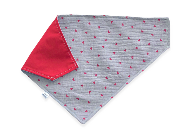 grey hearts pet bandana