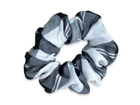 black & white flannel scrunchie