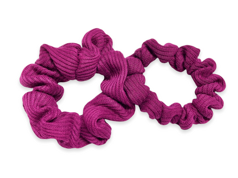 burgundy knit scrunchie