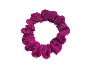 burgundy knit scrunchie