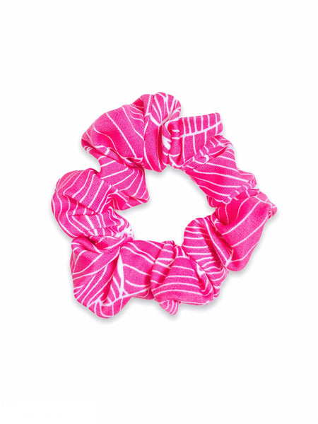 hot pink & white scrunchie