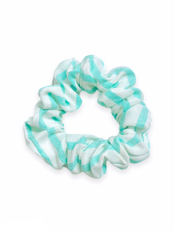 teal striped scrunchie