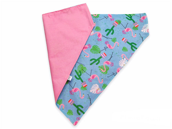 pink & blue flamingo pet bandana