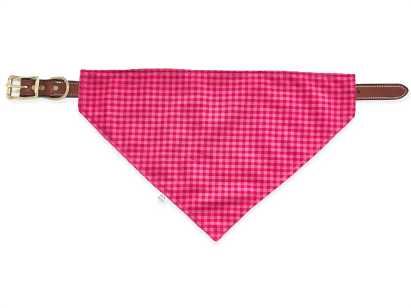 pink gingham pet bandana