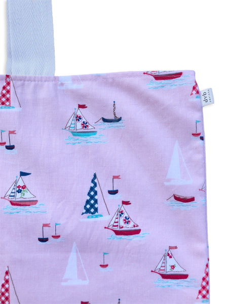 pink sail boat market bag