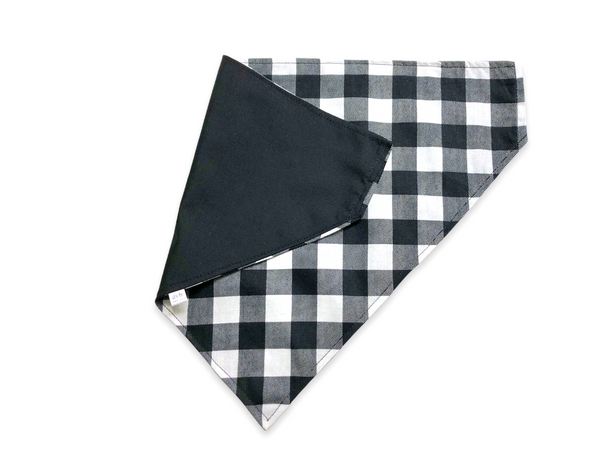 black & white buffalo check pet bandana
