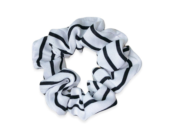 black & white stripe scrunchie