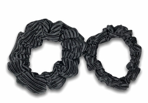 black ribbed satin scrunchie