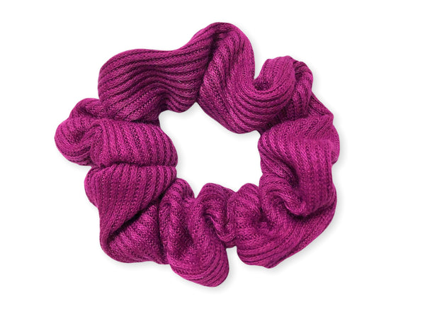 burgundy knit scrunchie