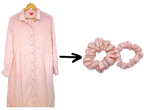 peach floral scrunchie