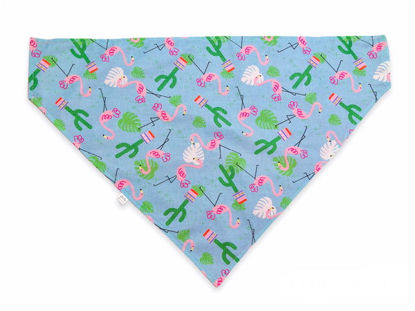 pink & blue flamingo pet bandana