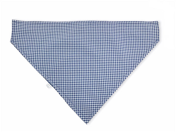 navy gingham pet bandana