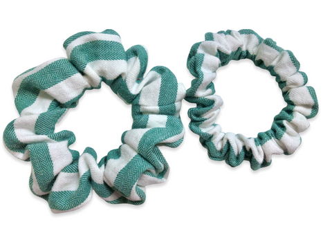 green striped scrunchie