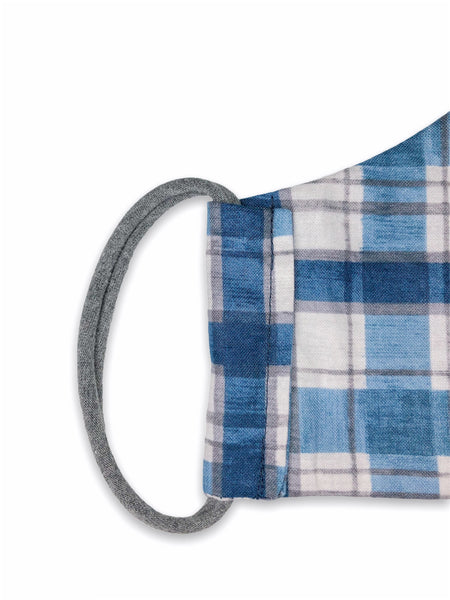 blue plaid face mask