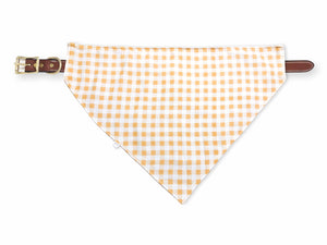 beige gingham pet bandana