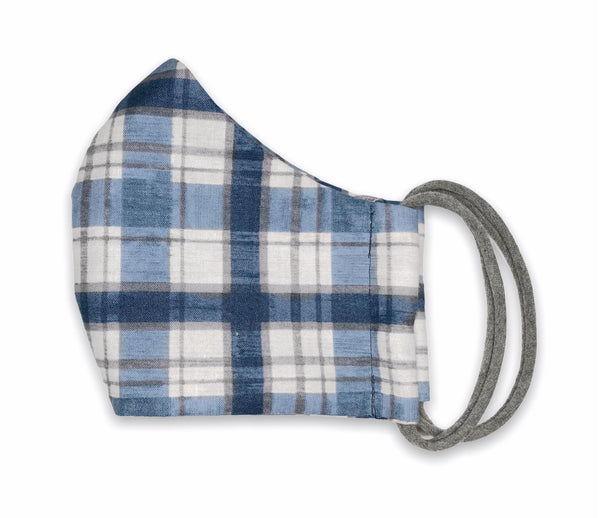 blue plaid face mask